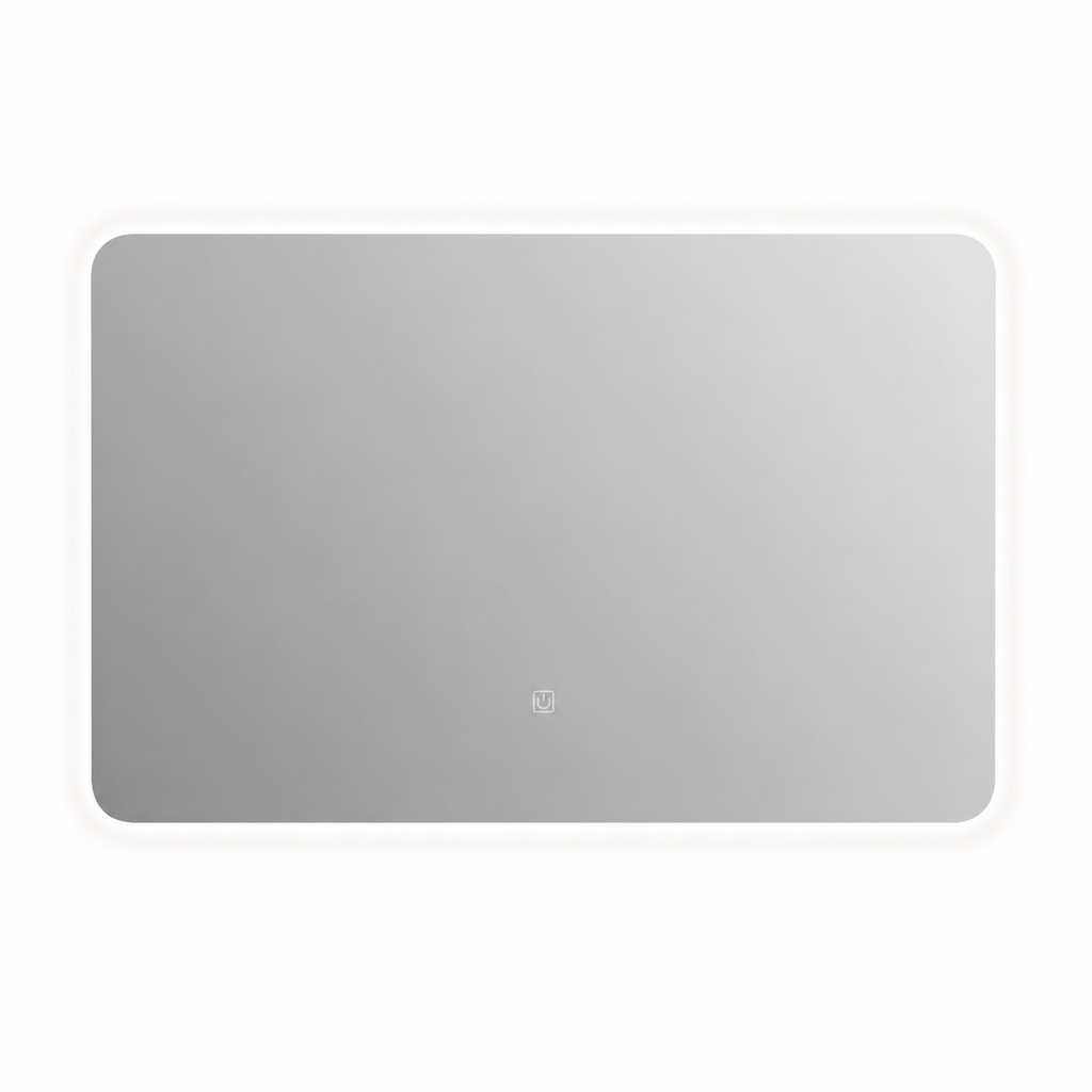 LED Bathroom Mirror 0812-80 – Rounded Rectangle, Soft Warm Backlight, Touch Switch, 750×650 mm